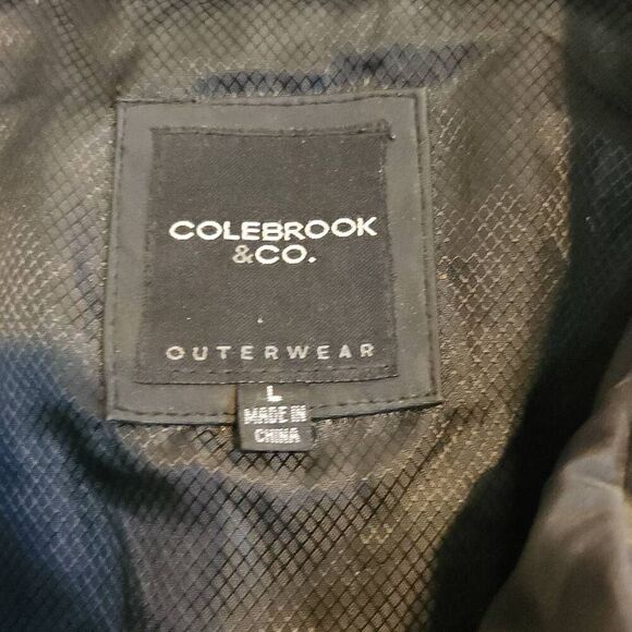 O13 Colebrook & Co Outerwear shiney black polyvinyl rain zip-up jacket - Picture 2 of 12